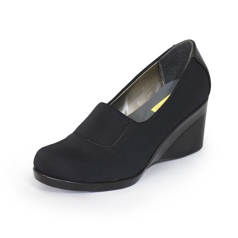 Charleston Shoe Co Manhattan Black Slip On Wedge